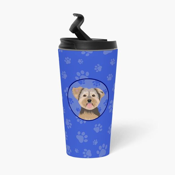 Yorkie Chocolate #2  Stainless Steel 16 oz  Tumbler, Blue - Picture 3 of 4